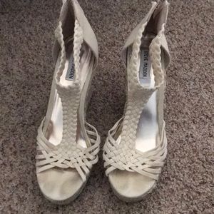 White Steve Madden Rane wedges